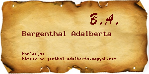 Bergenthal Adalberta névjegykártya